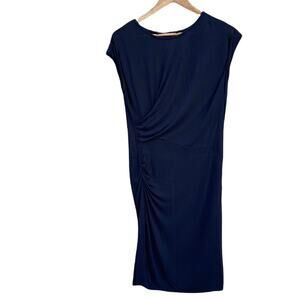 AllSaints black dress cotton ruched sides cap sleeve size 6 (30)